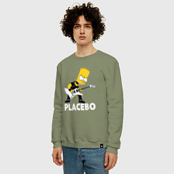 Свитшот хлопковый мужской Placebo Барт Симпсон рокер, цвет: авокадо — фото 2