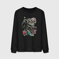 Мужской свитшот Дракон в стиле ирезуми