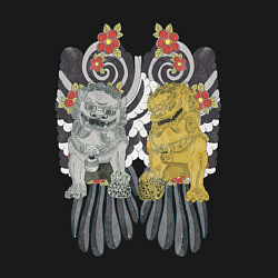 Свитшот хлопковый мужской Львиная защита, цвет: черный — фото 2