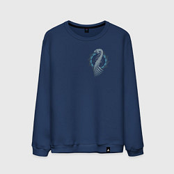 Свитшот хлопковый мужской Скандинавский дракон, цвет: тёмно-синий