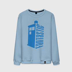 Свитшот хлопковый мужской Fantastic tardis, цвет: мягкое небо