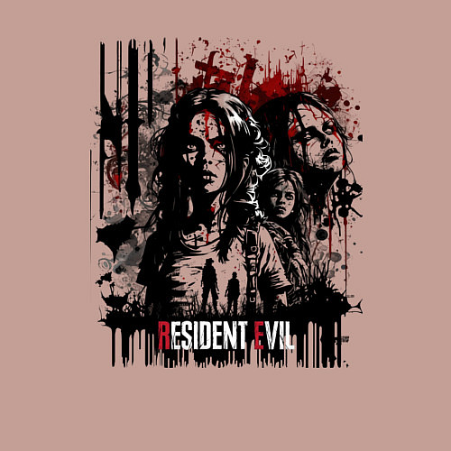 Мужской свитшот Дизайн Resident Evil / Пыльно-розовый – фото 3