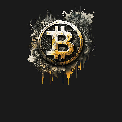 Мужской свитшот Bitcoin BTC / Черный – фото 3