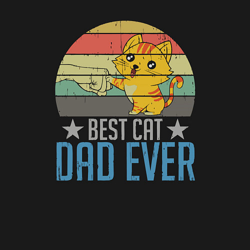 Мужской свитшот Best cat dad ever / Черный – фото 3