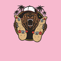 Свитшот хлопковый мужской Медведь со скейтбордами, цвет: светло-розовый — фото 2