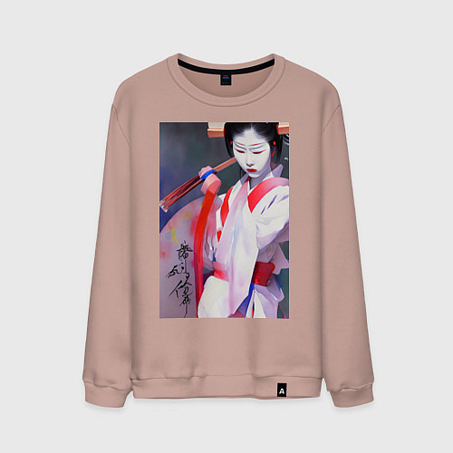 Мужской свитшот Гейша юная / Пыльно-розовый – фото 1