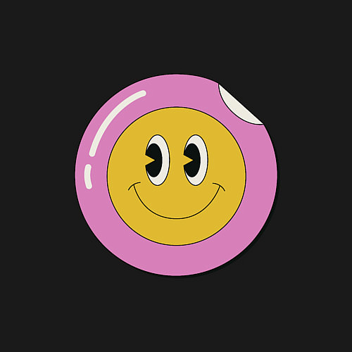 Мужской свитшот Счастливый смайлик в стиле retro / Черный – фото 3