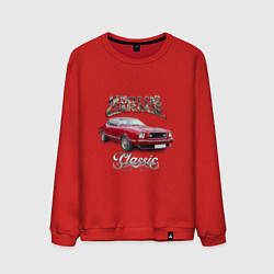 Свитшот хлопковый мужской Маслкар Ford Mustang, цвет: красный