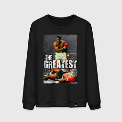 Свитшот хлопковый мужской Мухаммед Али великий, цвет: черный