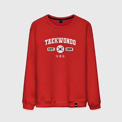 Свитшот хлопковый мужской Тхэквондо varsity style, цвет: красный