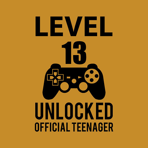 Мужской свитшот Level 13 unlocked / Горчичный – фото 3