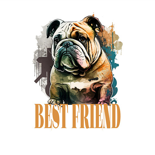 Мужской свитшот Бульдог лучший друг / Белый – фото 3