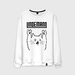 Свитшот хлопковый мужской Lindemann - rock cat, цвет: белый