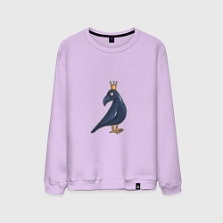 Свитшот хлопковый мужской Ворона в короне, цвет: лаванда
