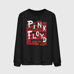 Свитшот хлопковый мужской Рок музыка pink floyd стена, цвет: черный
