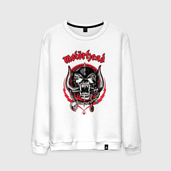 Свитшот хлопковый мужской Моторхед - лихач, цвет: белый