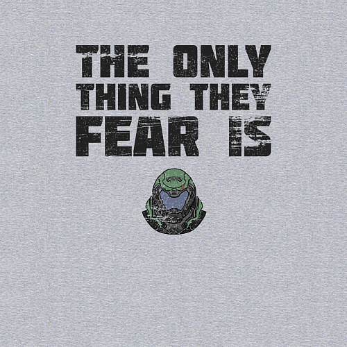 Мужской свитшот The only thing they fear is you doom slayer / Меланж – фото 3