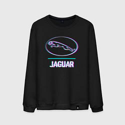 Мужской свитшот Значок Jaguar в стиле glitch