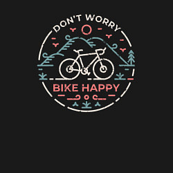 Свитшот хлопковый мужской Dont worry bike happy, цвет: черный — фото 2