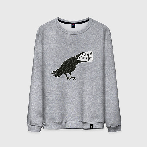 Мужской свитшот Кричащая ворона / Меланж – фото 1