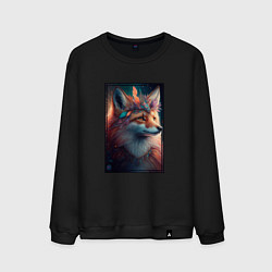 Свитшот хлопковый мужской Лисичка с украшениями, цвет: черный