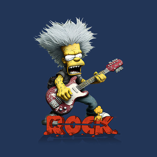 Мужской свитшот Rock Simpsons style / Тёмно-синий – фото 3
