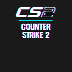 Свитшот хлопковый мужской Counter Strike 2 в стиле glitch и баги графики, цвет: черный — фото 2