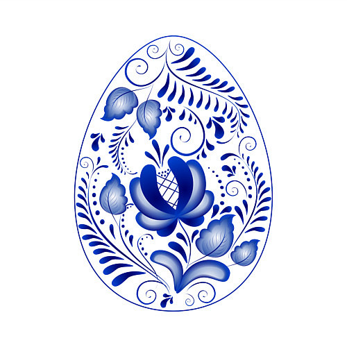 Мужской свитшот Пасхальное яйцо гжель / Белый – фото 3