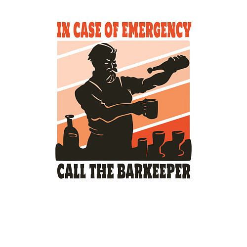 Мужской свитшот In case of emergency call the barkeeper / Белый – фото 3