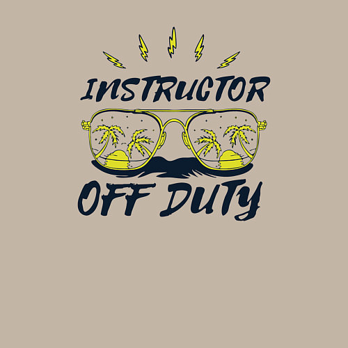 Мужской свитшот Instructor off duty / Миндальный – фото 3