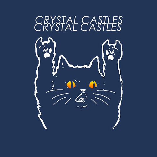 Мужской свитшот Crystal Castles rock cat / Тёмно-синий – фото 3