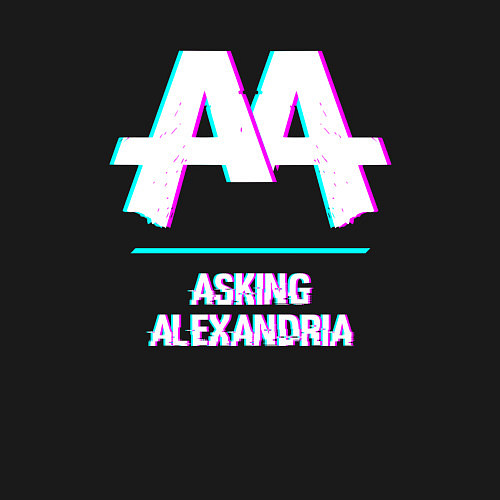 Мужской свитшот Asking Alexandria glitch rock / Черный – фото 3