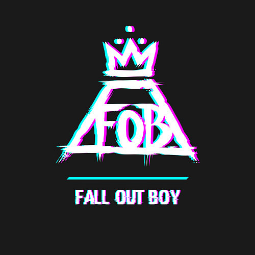 Мужской свитшот Fall Out Boy glitch rock / Черный – фото 3