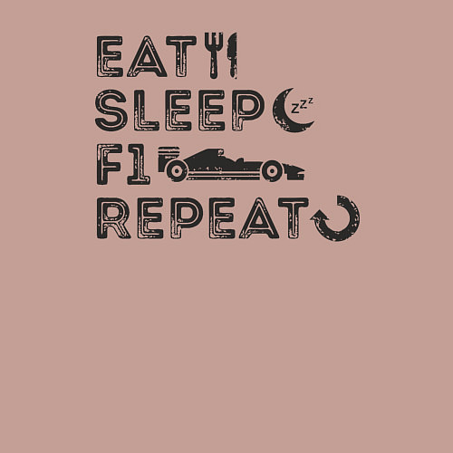 Мужской свитшот Eat sleep F1 / Пыльно-розовый – фото 3