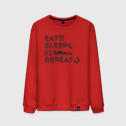 Свитшот хлопковый мужской Eat sleep F1, цвет: красный