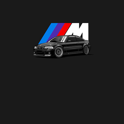 Мужской свитшот БМВ на фоне m performance / Черный – фото 3