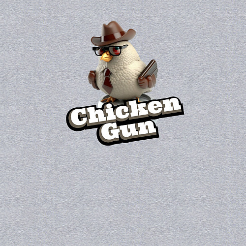 Мужской свитшот Chicken Gun illustration / Меланж – фото 3