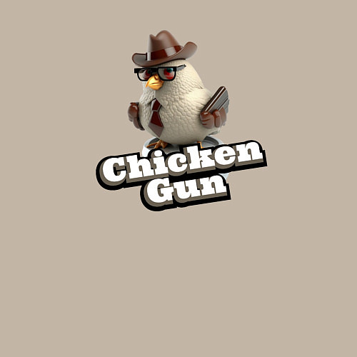 Мужской свитшот Chicken Gun illustration / Миндальный – фото 3