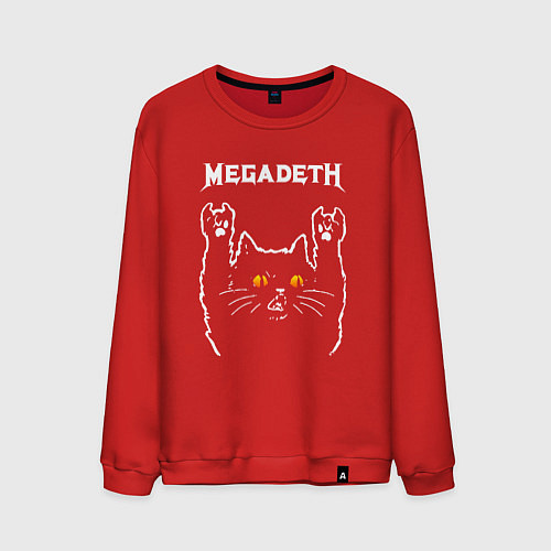 Мужской свитшот Megadeth rock cat / Красный – фото 1