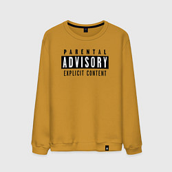 Свитшот хлопковый мужской Parental advisory, цвет: горчичный