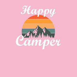 Свитшот хлопковый мужской Happy camper, цвет: светло-розовый — фото 2