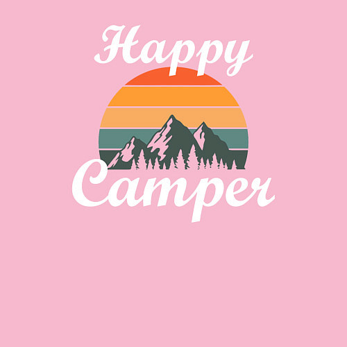 Мужской свитшот Happy camper / Светло-розовый – фото 3