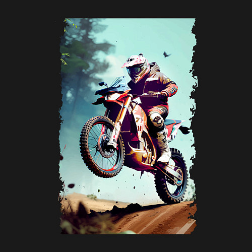 Мужской свитшот Мотокросс - экстрим / Черный – фото 3