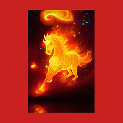 Свитшот хлопковый мужской Скачущий огненный конь, цвет: красный — фото 2