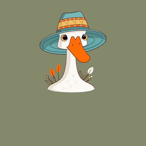 Мужской свитшот Гусь в шляпе / Авокадо – фото 3