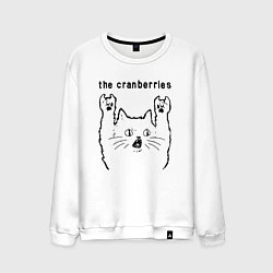 Свитшот хлопковый мужской The Cranberries - rock cat, цвет: белый