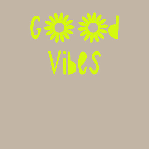 Мужской свитшот Flowers - Good vibes / Миндальный – фото 3