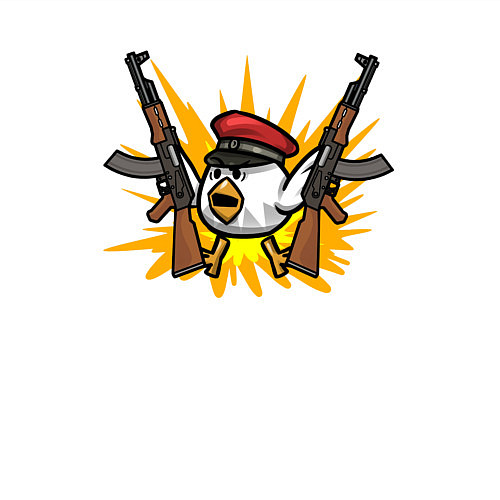 Мужской свитшот Взрывной цыпленок / Белый – фото 3