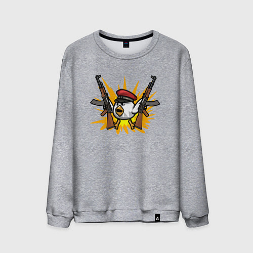 Мужской свитшот Взрывной цыпленок / Меланж – фото 1