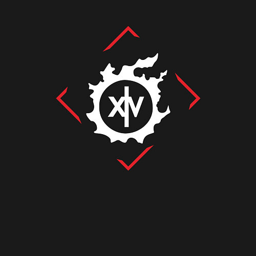 Мужской свитшот Символ Final Fantasy в красном ромбе / Черный – фото 3